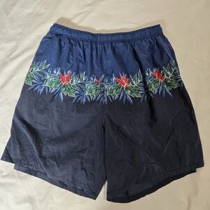 Catalina Island Wear Swim Shorts Trunks‎ Mens Large Blue Tropical  Pocket Nylon